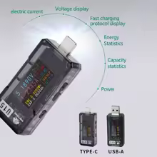 USB-C / USB-A Dijital Şarj ve Akım Test Cihazı – PD/QC USB Tester
